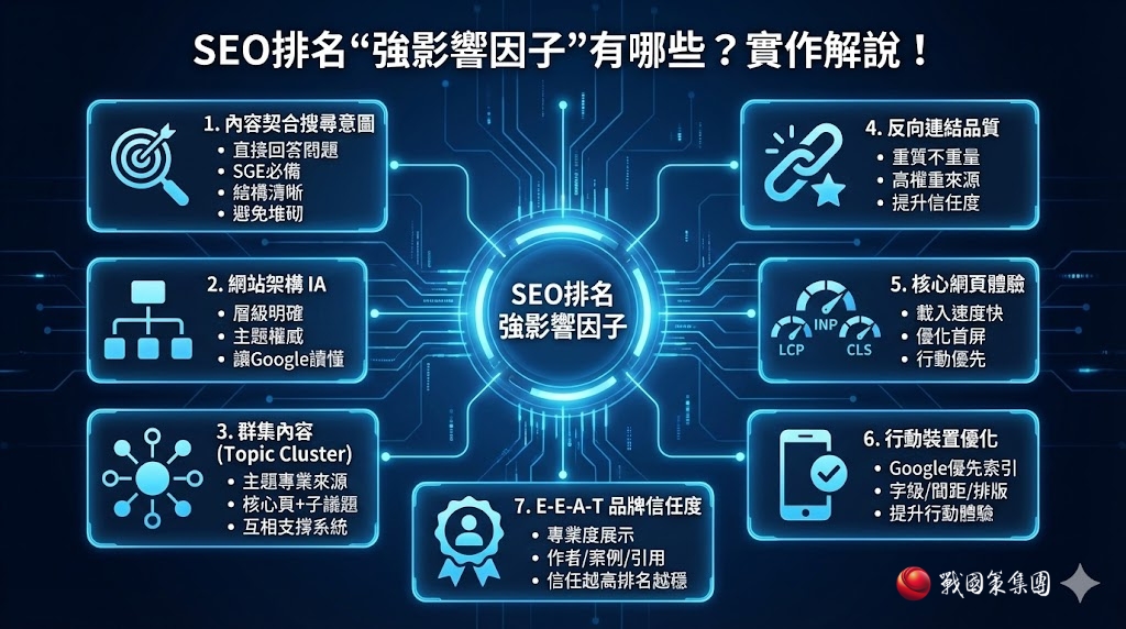 2026影響SEO排名的11大因素｜一次看懂 SEO排名怎麼提升（SEO 專家解析）戰國策 台灣SEO優化服務