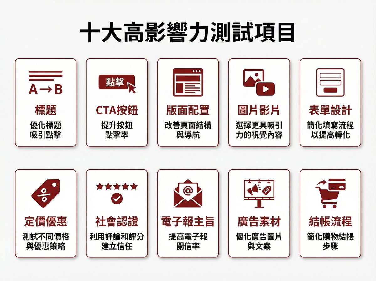 十大高影響力 A/B 測試項目