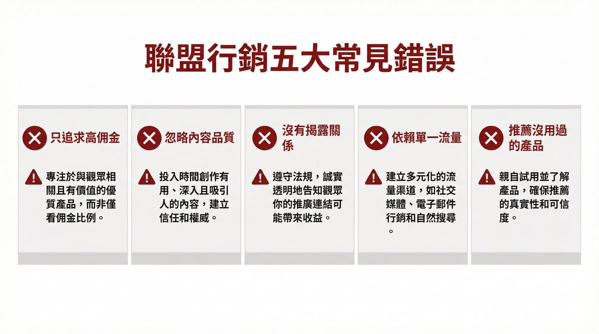 聯盟行銷五大常見錯誤與避坑建議