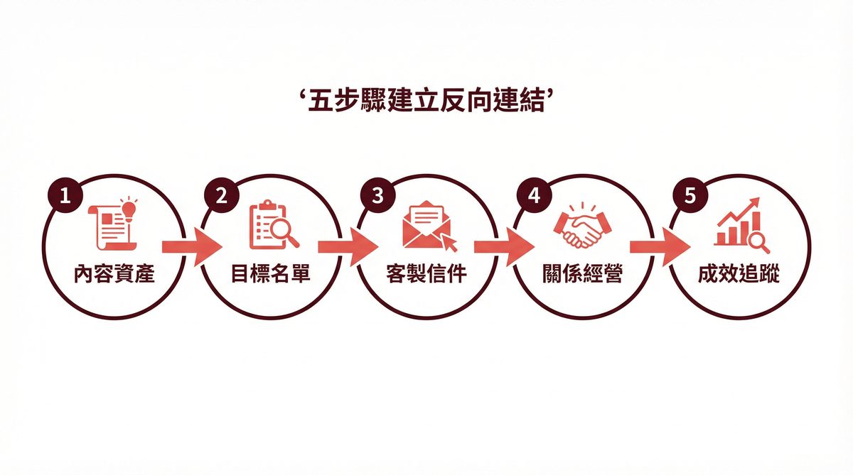 五步驟建立反向連結流程圖