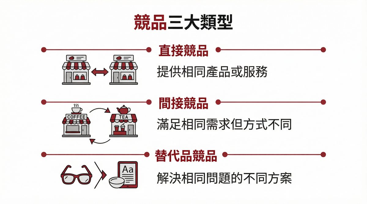 競品三大類型比較圖
