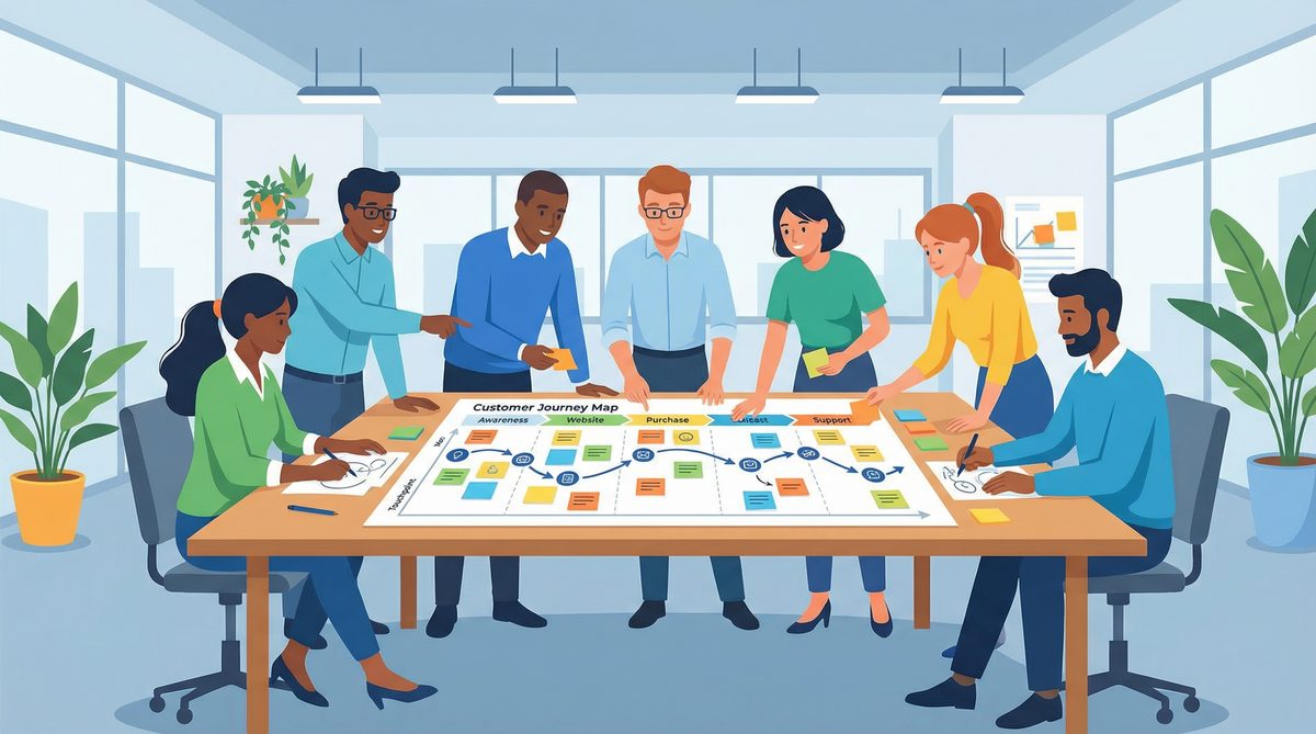 團隊共同繪製顧客旅程地圖
