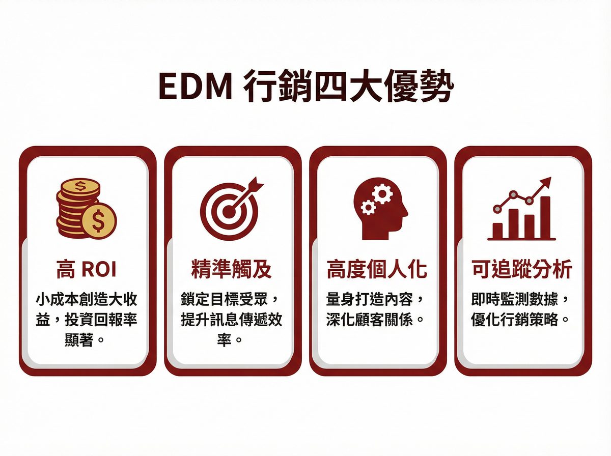 EDM 行銷四大優勢：高 ROI、精準觸及、高度個人化、可追蹤分析