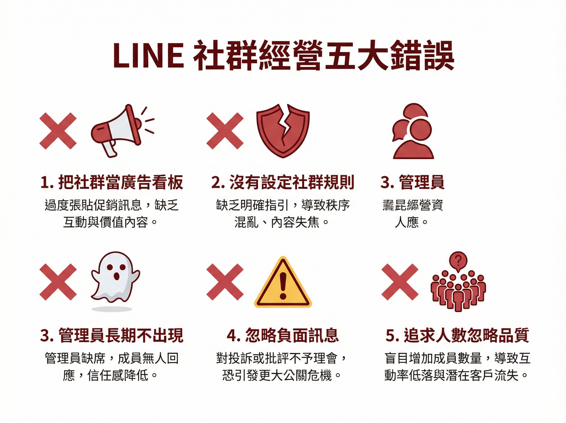 LINE 社群經營五大常見錯誤