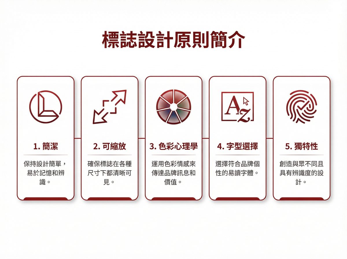 Logo 設計五大基本原則：簡潔、可縮放、色彩心理學、字型選擇、獨特性