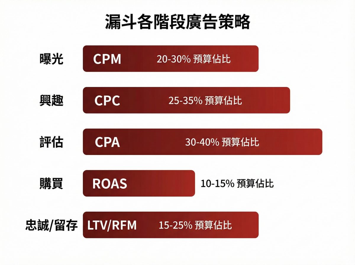 漏斗各階段廣告策略