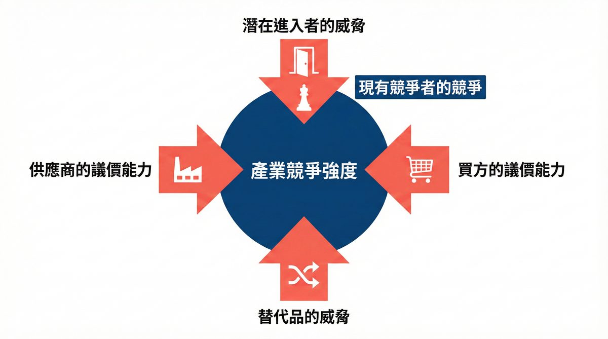 五力分析模型：產業競爭強度