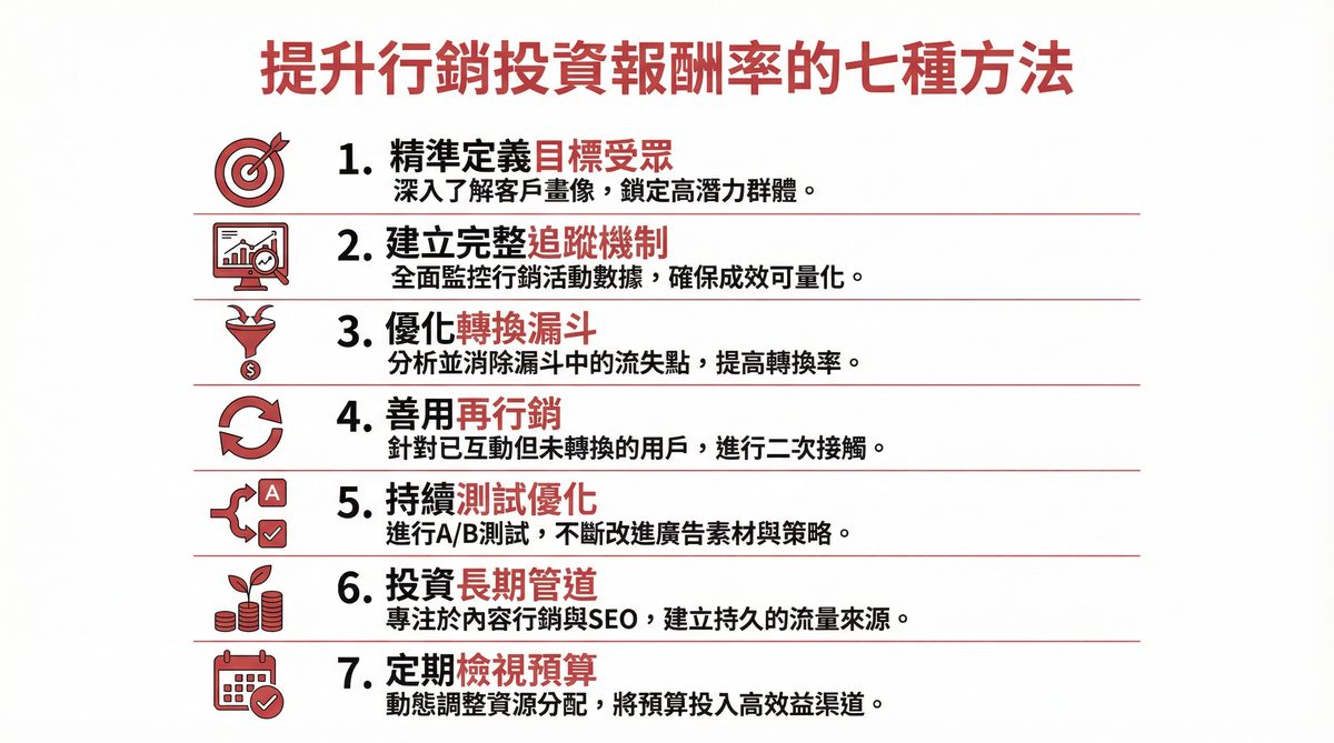 提升行銷投資報酬率的七種方法