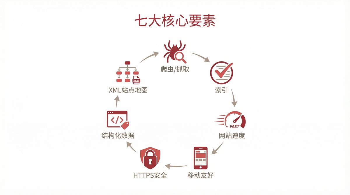 技術 SEO 七大核心要素圖解