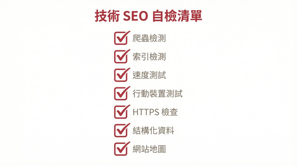 技術 SEO 自檢清單圖