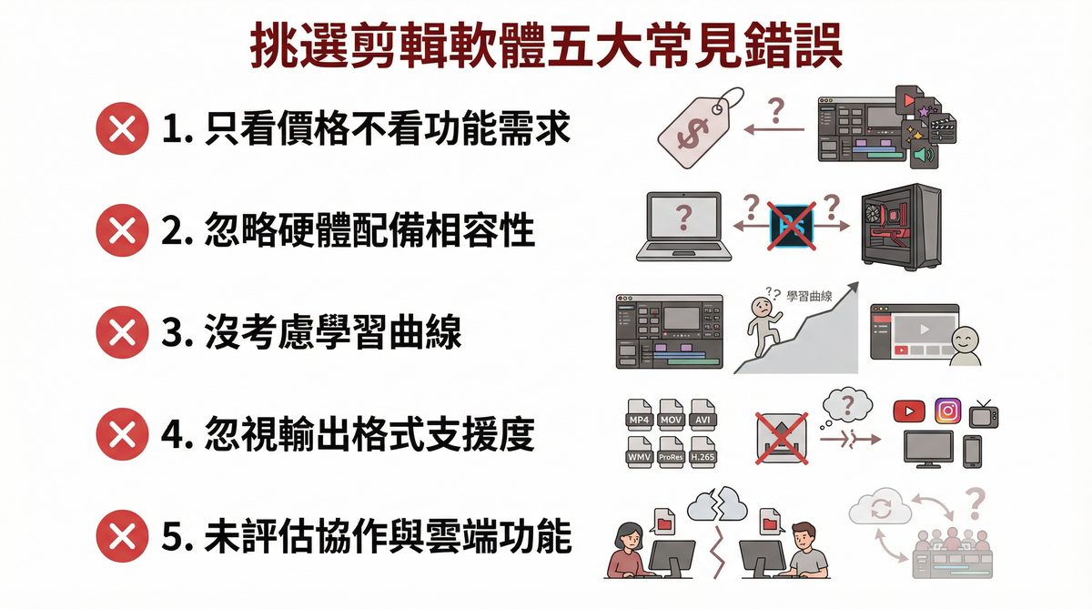挑選剪輯軟體五大常見錯誤
