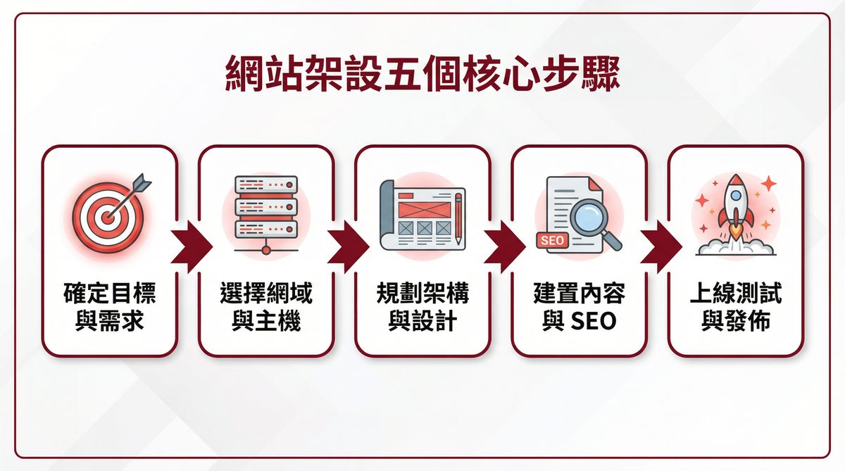網站架設五個核心步驟