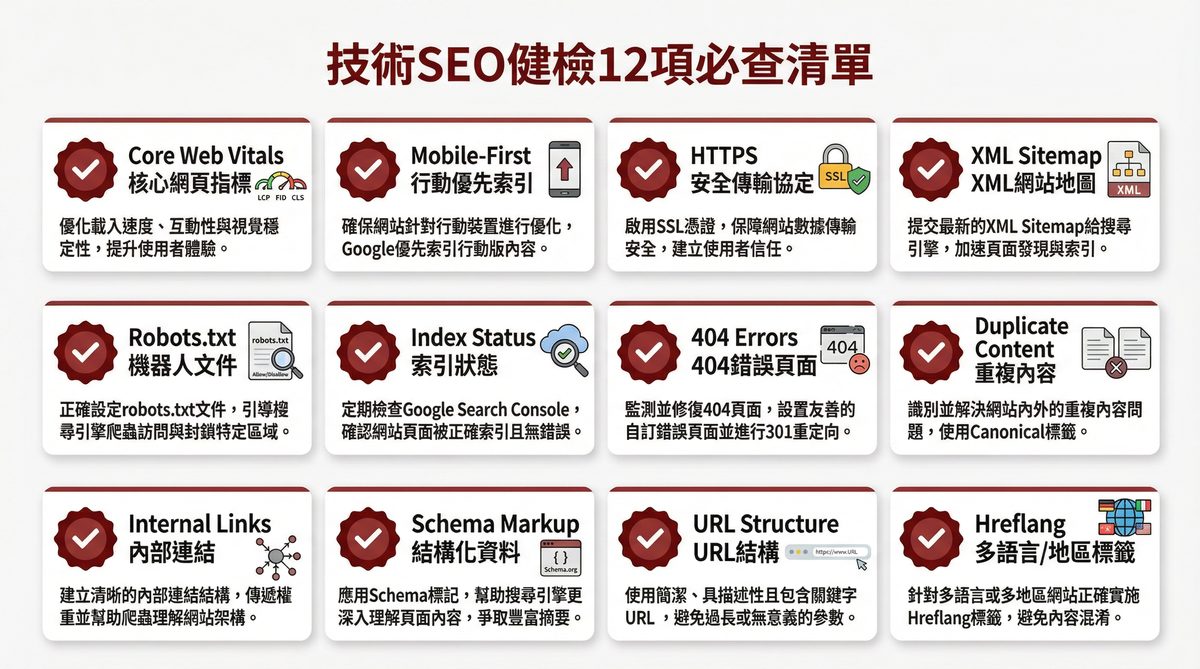 技術 SEO 健檢 12 項必查清單