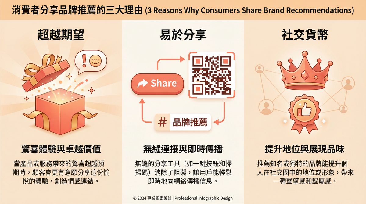 消費者分享品牌推薦的三大理由