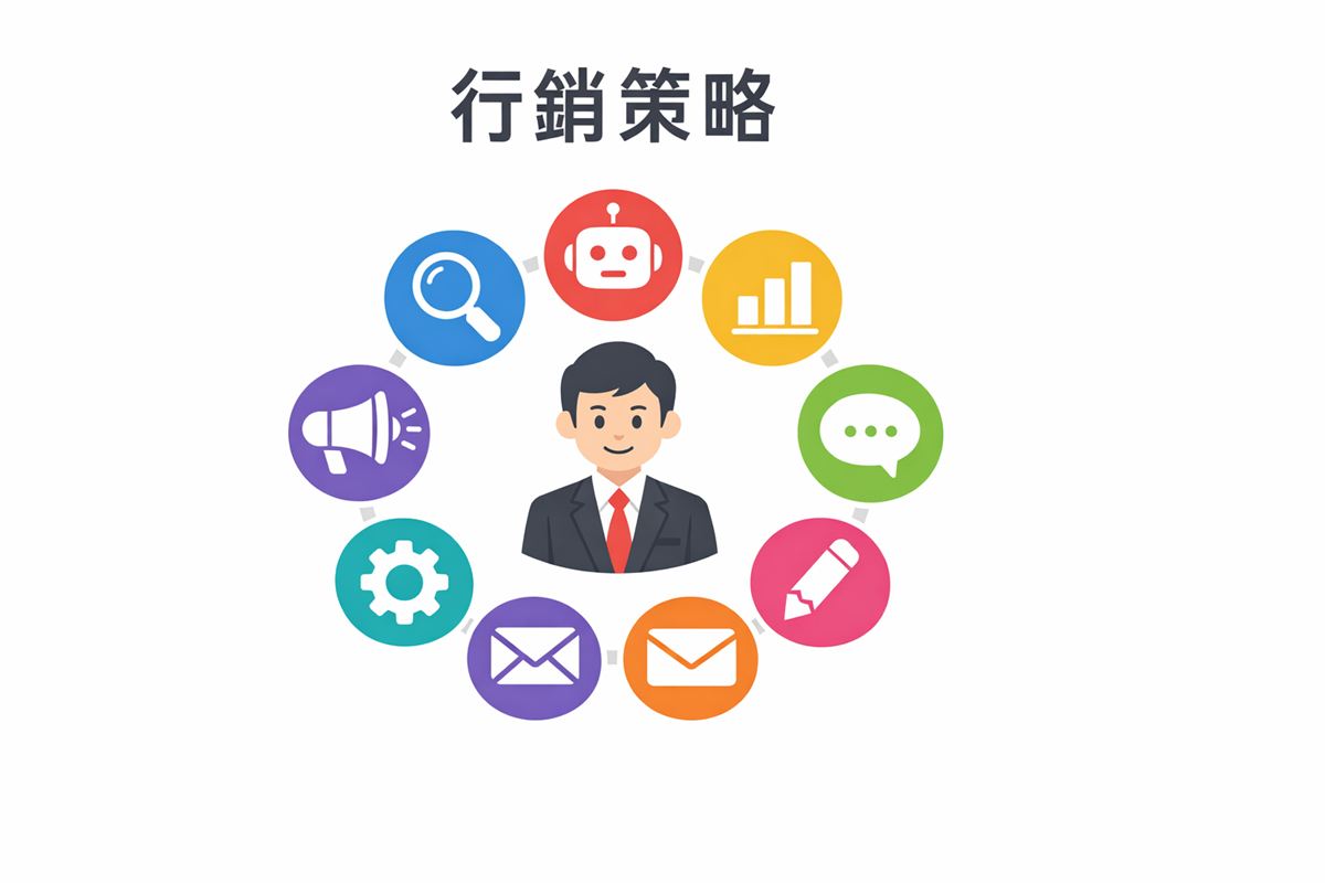 2026 年行銷軟體推薦：SEO、GEO、社群、EDM、自動化等 8 大類工具示意圖
