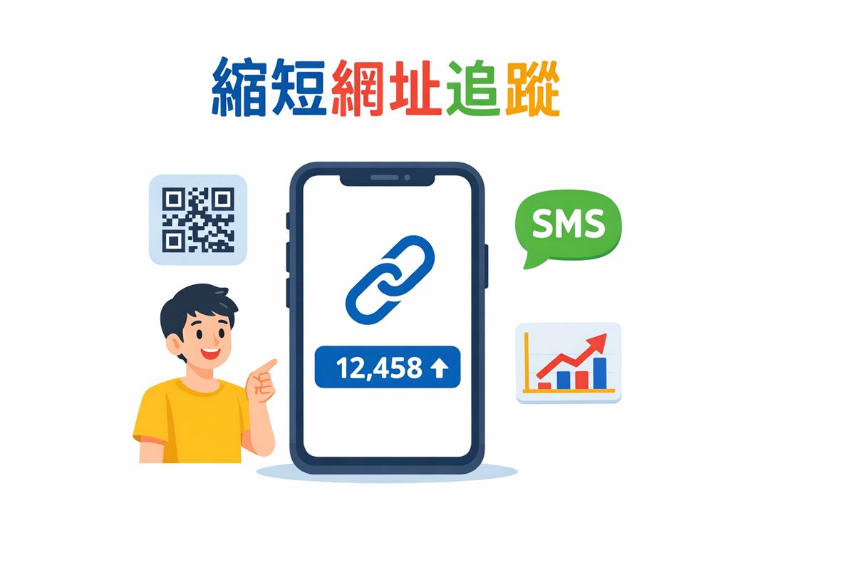 短網址追蹤概念示意圖